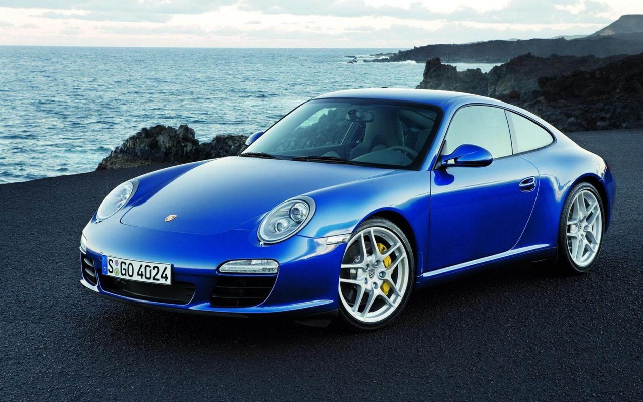 911 Carrera Blue Front Side View Wallpaper 1280x800