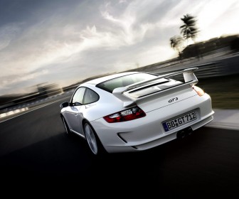 911 Gt3 Rear View Race Track Wallpaper