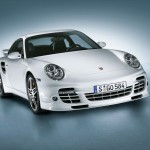 911 Turbo White Front Angle Wallpaper