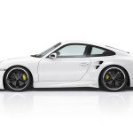 911 Turbo White Side View Wallpaper