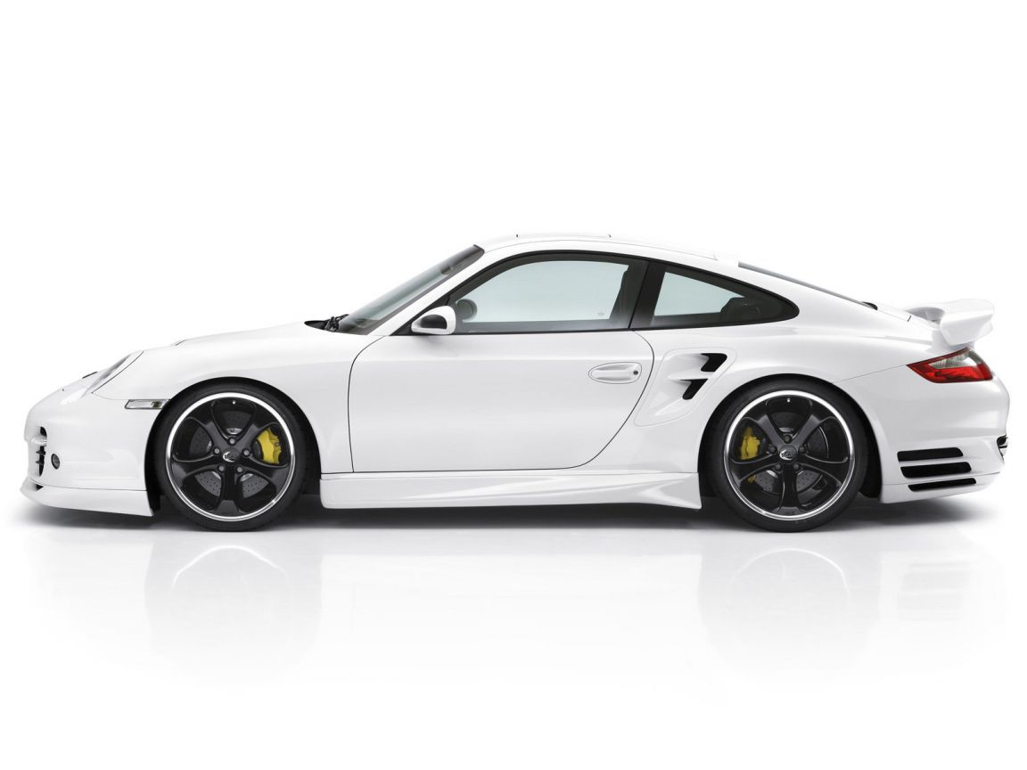 911 Turbo White Side View Wallpaper 1152x864