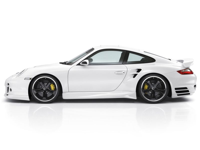 911 Turbo White Side View Wallpaper 800x600