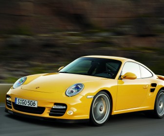 911 Turbo Yellow Front Angle Wallpaper