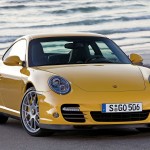 911 Turbo Yellow Front View Wallpaper