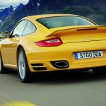 911 Turbo Yellow Rear View Wallpaper