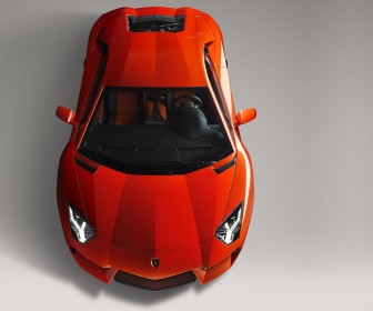 Aventador Red Top View Wallpaper