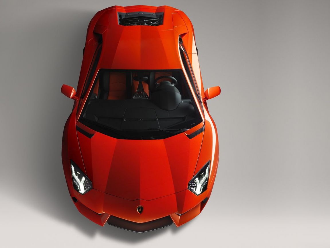 Aventador Red Top View Wallpaper 1152x864