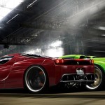 Enzo Vs Carrera Rear Angle Wallpaper