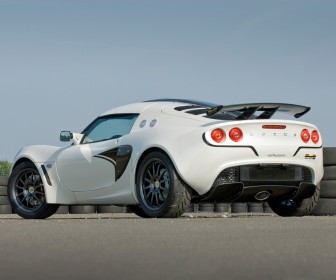 Exige White Rear Side View Wallpaper