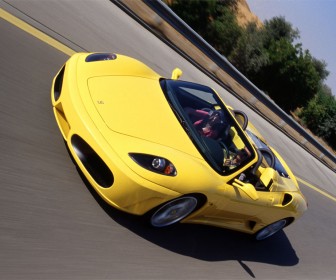 F430 Spider Convertible Driving High Angle Wallpaper