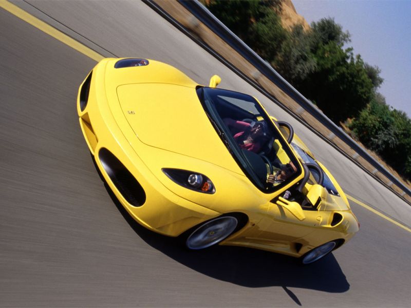 F430 Spider Convertible Driving High Angle Wallpaper 800x600