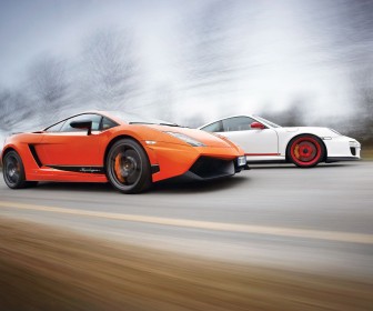 Gallardo Lp570 Superleggera Vs Porsche 911 Wallpaper