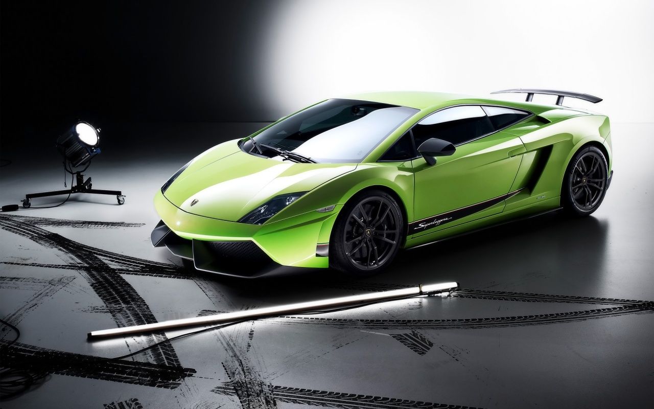 Gallardo Superleggera Front Side Spotlight Wallpaper 1280x800