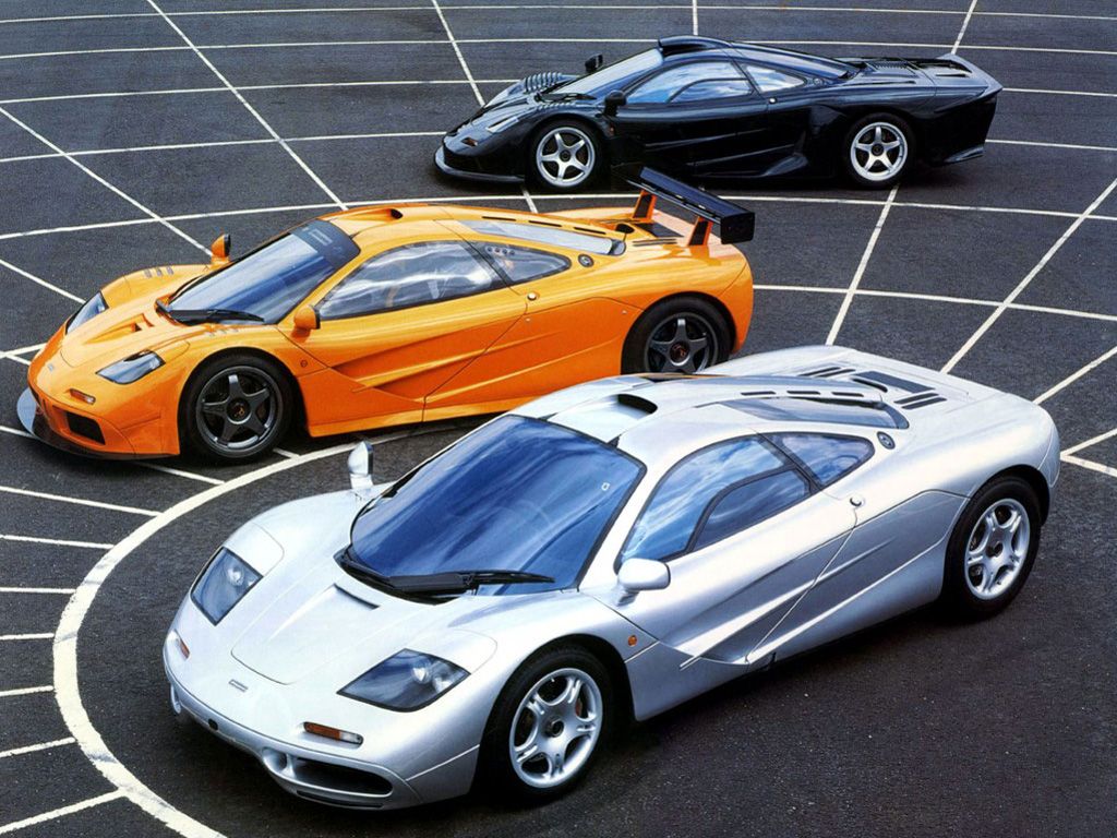 Mclaren F1 Silver Orange Black Variations Wallpaper 1024x768