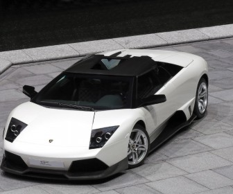 Murcielago Gt White High Angle Wallpaper