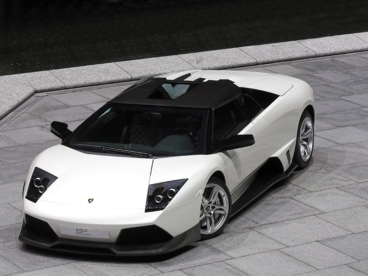 Murcielago Gt White High Angle Wallpaper 1280x960