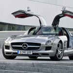 Sls Amg Front View Doors Open Wallpaper