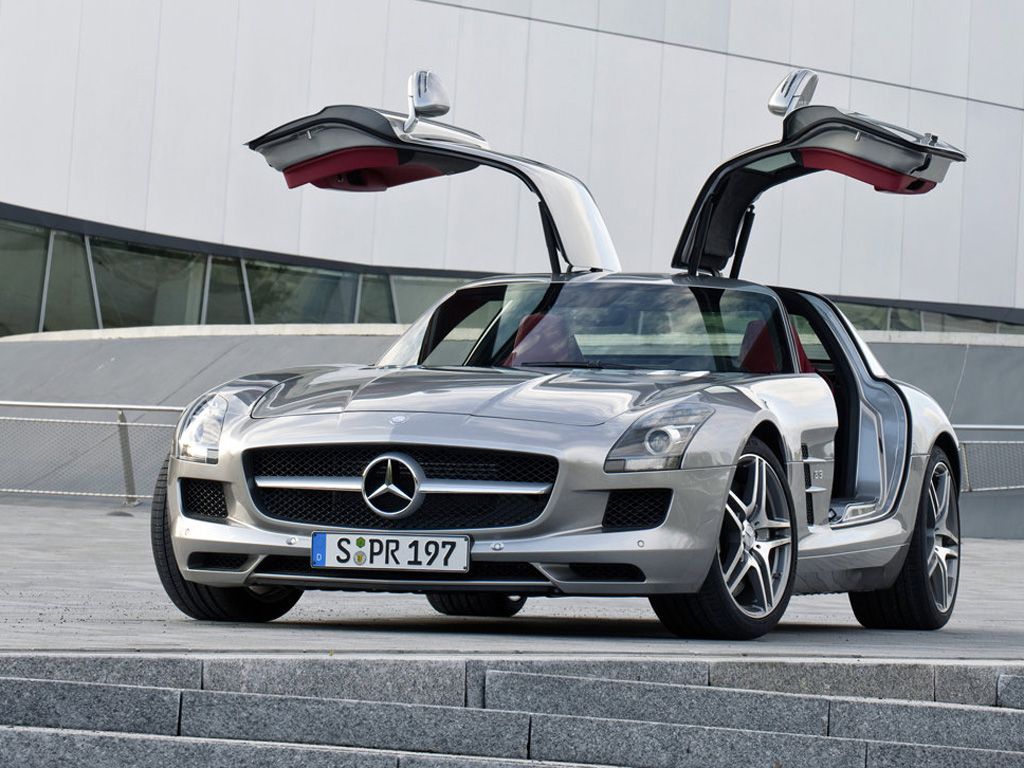 Sls Amg Front View Doors Open Wallpaper 1024x768