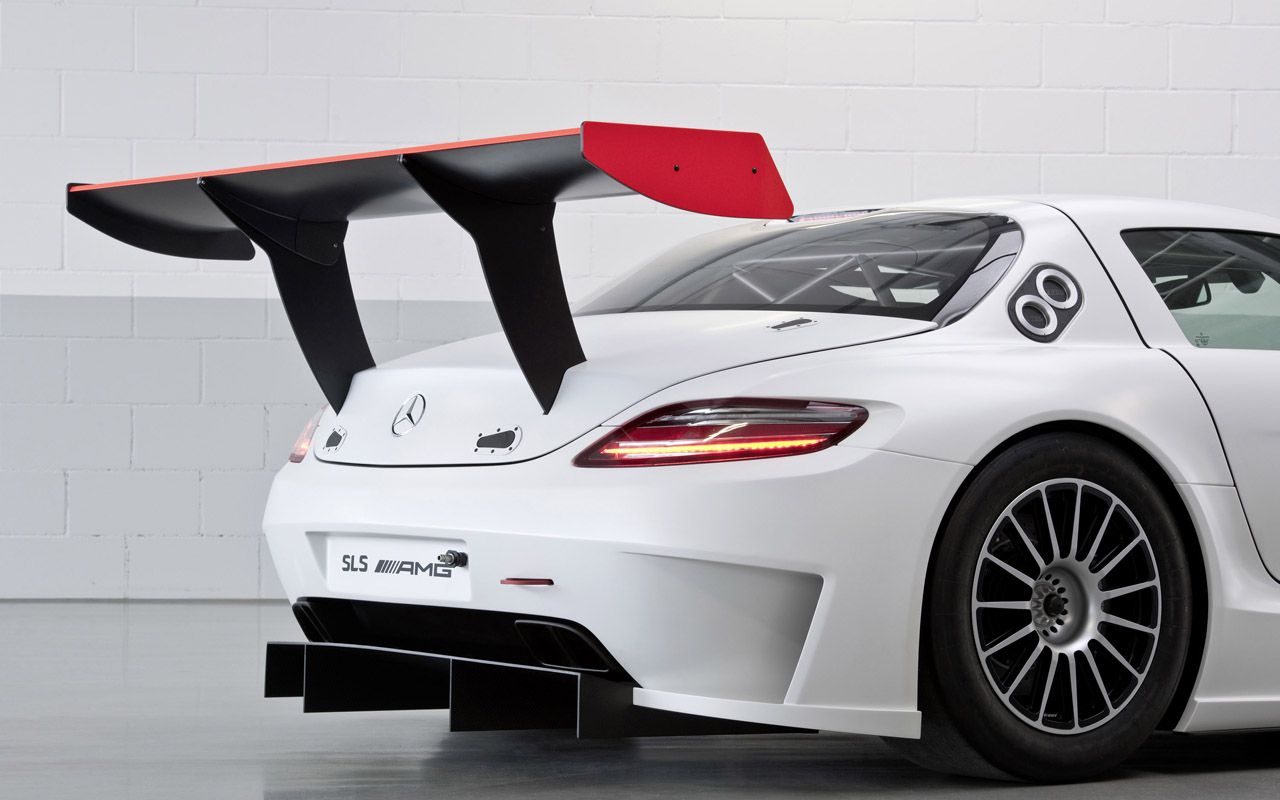 Sls Amg Rear Spoiler Wallpaper 1280x800