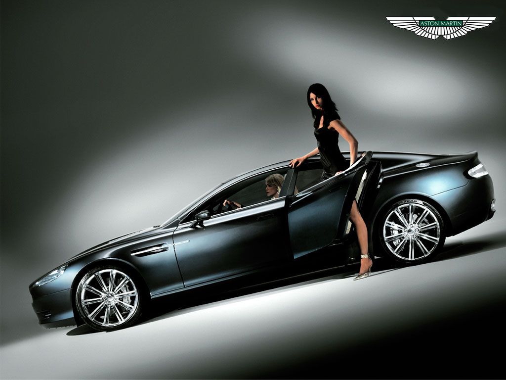 Vanquish Side View With Models Wallpaper 1024x768