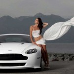 Vantage V8 Front View With Model Wallpaper