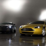 Vantage V8 Silver And Yellow Wallpaper