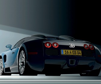 Veyron Blue Rear Low Angle Wallpaper