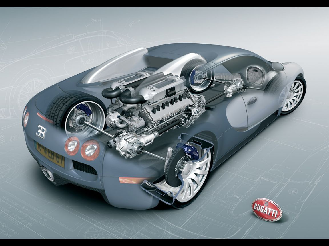 Veyron Engine Design Wallpaper 1152x864