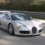 Veyron Silver Front Angle Driving Wallpaper