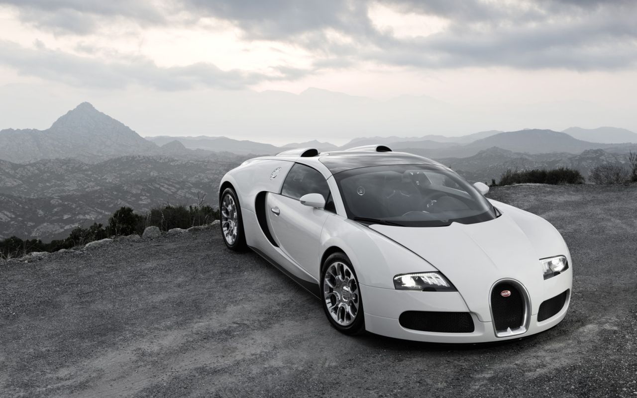 Veyron White Front High Angle Wallpaper 1280x800